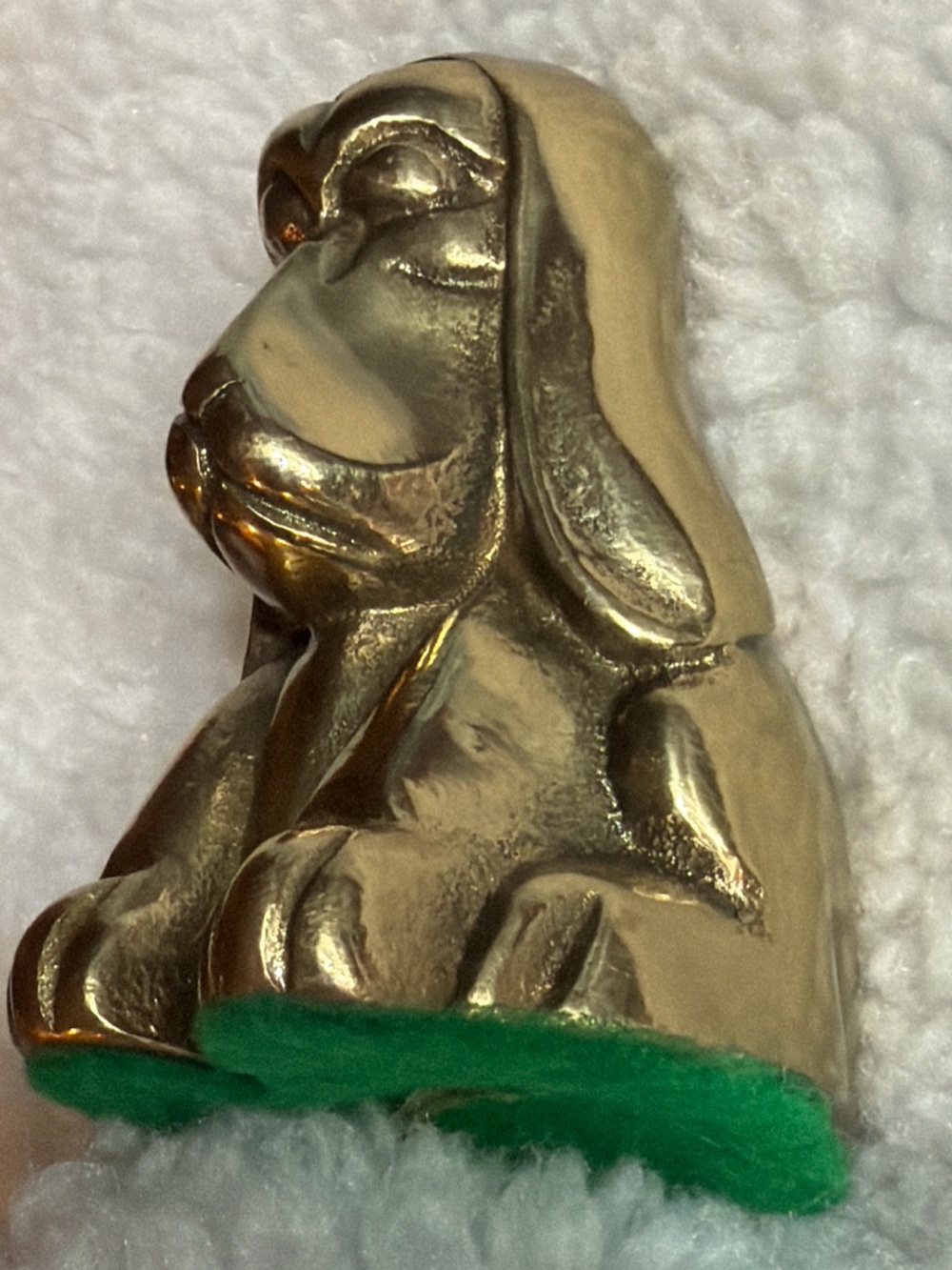 Vintage Brass BASSET HOUND Dog Figure 3.5”Statue Paperweight Home Decor Taiwan